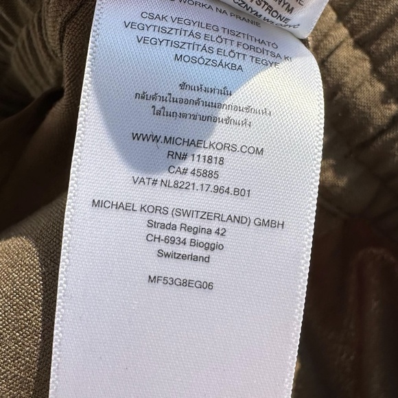 MICHAEL MICHAEL KORS Women Drawstring Joggers Pants High Rise Olive Green L - Picture 8 of 9